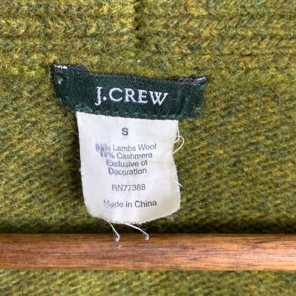J. Crew Women's Green Lamb Wools Cashmere Cropped Toggle Cardigan Sweater Small - Picture 4 of 6